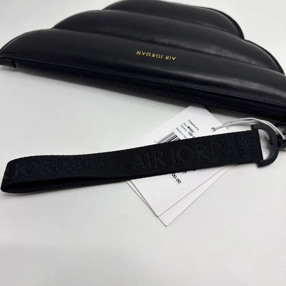 Air Jordan Wings Leather Pouch Clutch Bag with Wrist Strap, MADE IN ITALY
